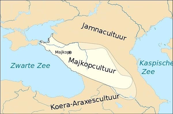 Карта ареала Майкопской культуры